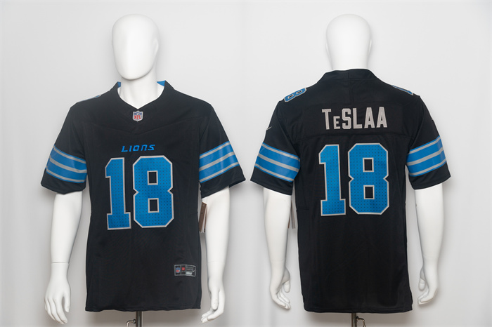 Men's Detroit Lions #18 Isaac TeSlaa Black F.U.S.E. Vapor Limited Stitched Jersey