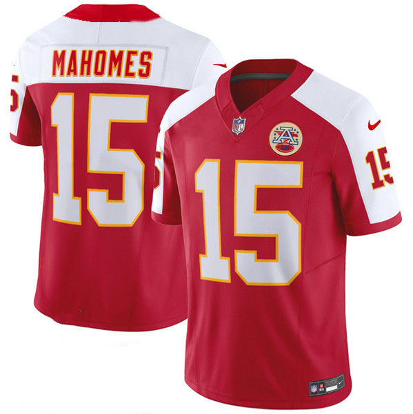 Men’s Kansas City Chiefs #15 Patrick Mahomes Red/White 2023 F.U.S.E. Vapor Untouchable Limited Stitched Jersey