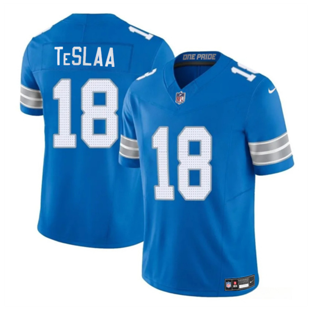 Men's Detroit Lions #18 Isaac TeSlaa Blue 2025 Draft F.U.S.E. Vapor Limited Stitched Jersey Men's Detroit Lions #18 Isaac TeSlaa Blue 2025 Draft F.U.S.E. Vapor Limited Stitched Jersey