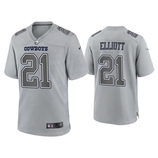 Men's Dallas Cowboys #21 Ezekiel Elliott Grey Atmosphere Fashion Stitched Game Jersey