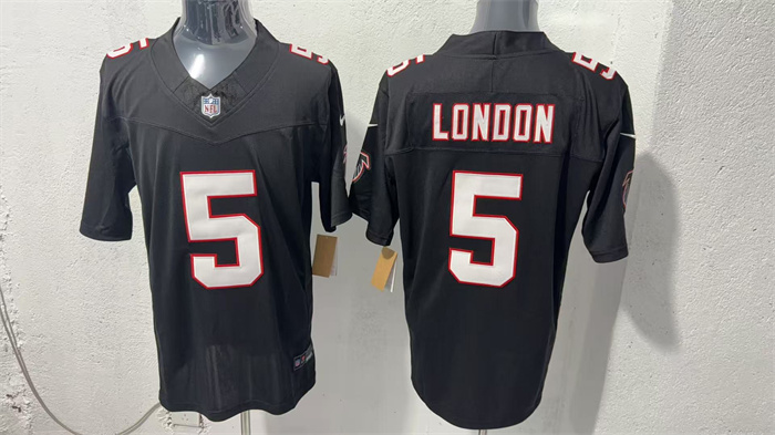 Men's Atlanta Falcons #5 Drake London Black F.U.S.E. Vapor Untouchable Limited Stitched Football Jersey