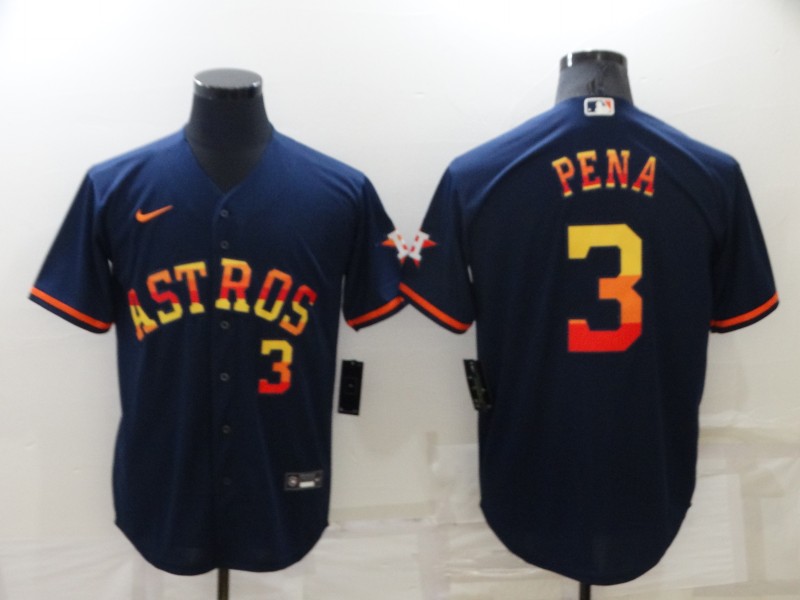 Men's Houston Astros #3 Jeremy Peña 2022 Navy Cool Base Stitched Jersey