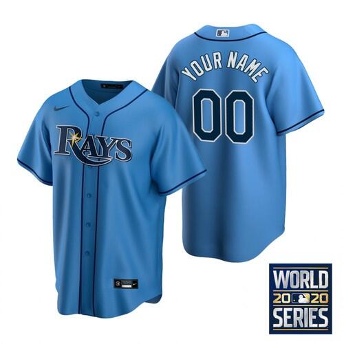 Men's Tampa Bay Rays ACTIVE PLAYER Custom Blue 2020 World Series Bound Cool Base Stitched MLB Jersey