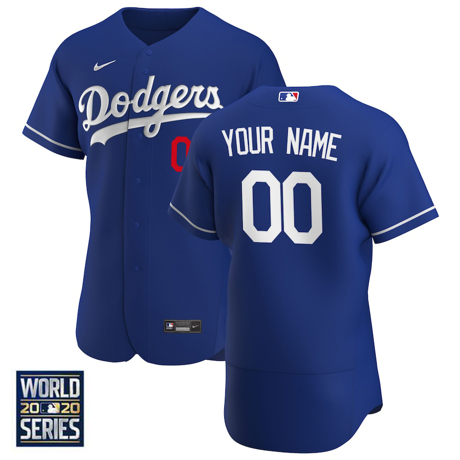 Men's Los Angeles Dodgers Customized Blue 2020 World Series Bound Flex Base Stitched MLB Jersey