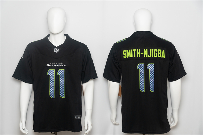 Men's Seattle Seahawks #11 Jaxon Smith-Njigba Black 2026 F.U.S.E. Vapor Untouchable Limited Stitched Football Jersey