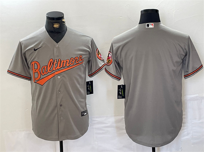 Men's Baltimore Orioles Blank Gray Cool Base Stitched Jersey