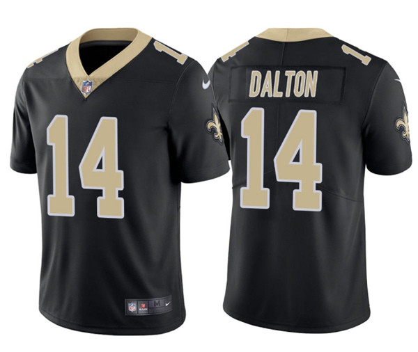 Men's New Orleans Saints #14 Andy Dalton Black Vapor Limited Stitched Jersey