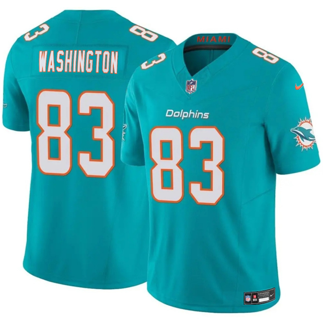 Men's Miami Dolphins #83 Malik Washington White 2024 F.U.S.E Vapor Limited Stitched Football Jersey Men's Miami Dolphins #83 Malik Washington White 2024 F.U.S.E Vapor Limited Stitched Football Jersey