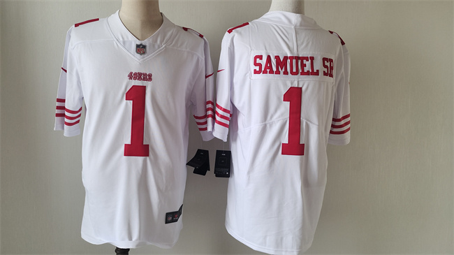 Men's San Francisco 49ers #1 Deebo Samuel White Vapor Untouchable Limited Stitched Football Jersey