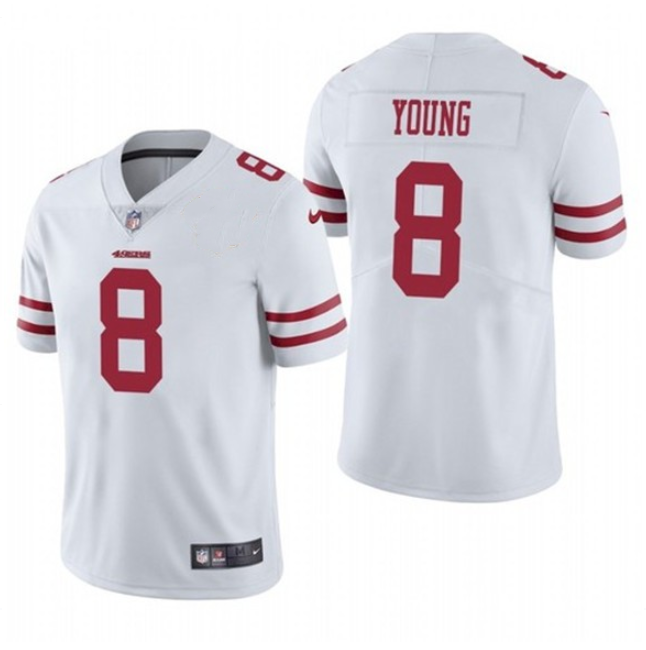 Men's San Francisco 49ers #8 Steve Young White Vapor Untouchable Stitched Baseball Jersey