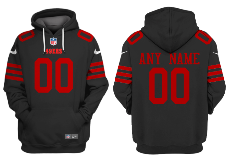 Men's San Francisco 49ers Active Player Custom Black Alternate Pullover Hoodie