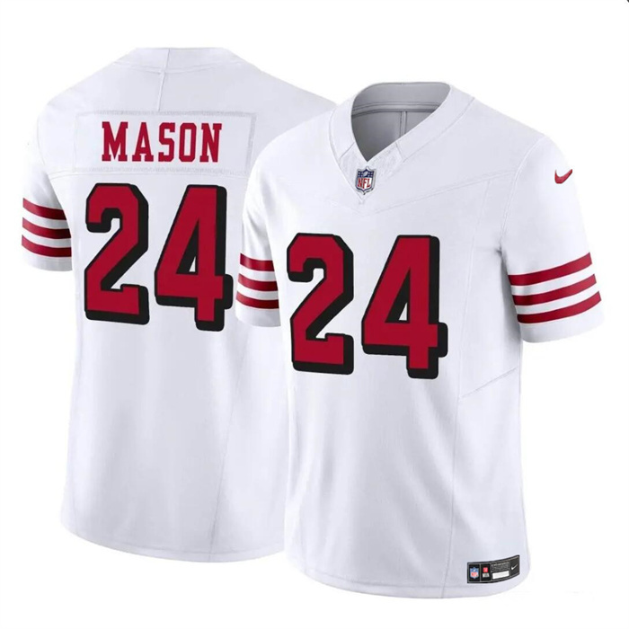Men's San Francisco 49ers #24 Jordan Mason New White 2023 F.U.S.E. Stitched Football Jersey