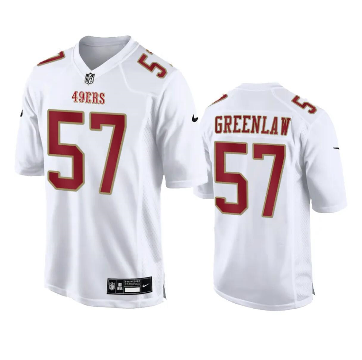 Men's San Francisco 49ers #57 Dre Greenlaw White Fashion Vapor Untouchable Limited Stitched Football Jersey