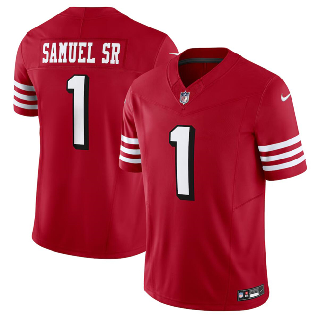 Men's San Francisco 49ers #1 Deebo Samuel New Red F.U.S.E. Vapor Untouchable Limited Stitched Football Jersey