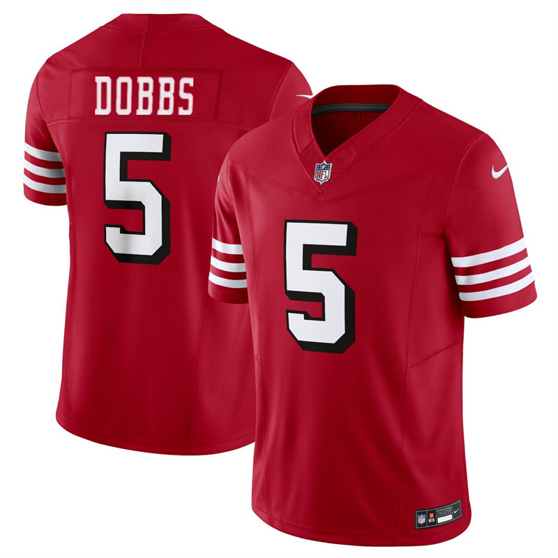 Men's San Francisco 49ers #5 Josh Dobbs New Red 2024 F.U.S.E Vapor Untouchable Limited Stitched Football Jersey