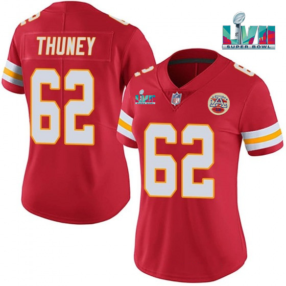 Men’s Kansas City Chiefs #62 Joe Thuney Red Super Bowl LVII Patch Vapor Untouchable Limited Stitched Jersey