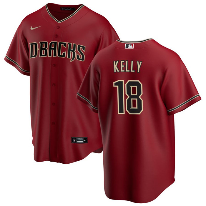 Men's Arizona Diamondbacks #18 Carson Kelly Red Cool Base Stitched Baseball Jersey Men's Arizona Diamondbacks #18 Carson Kelly Red Cool Base Stitched Baseball Jersey