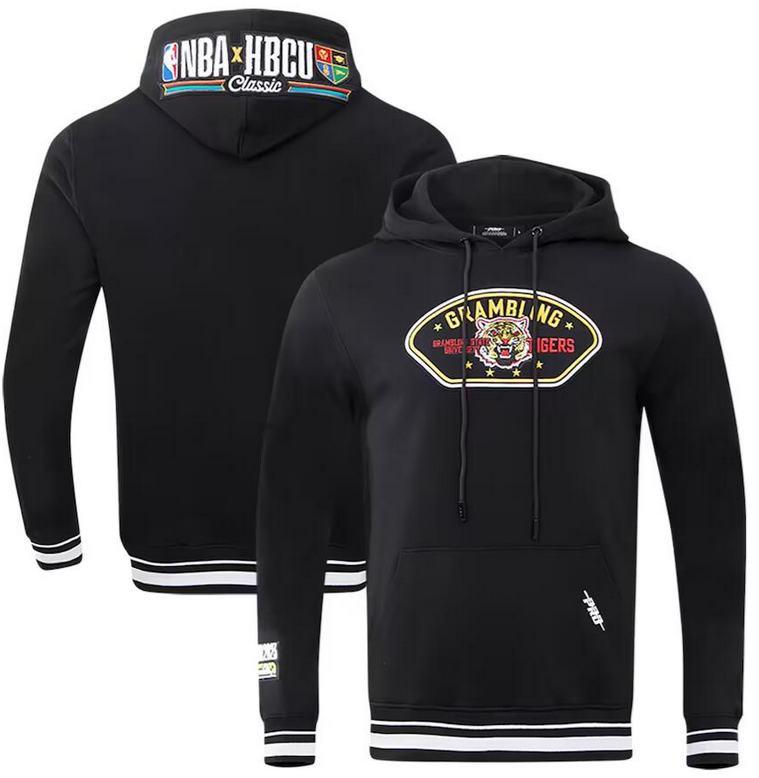 Men's Unisex Grambling Tigers Pro Standard Black 2023 NBA All-Star Game x HBCU Classic Chenille Pullover Hoodie