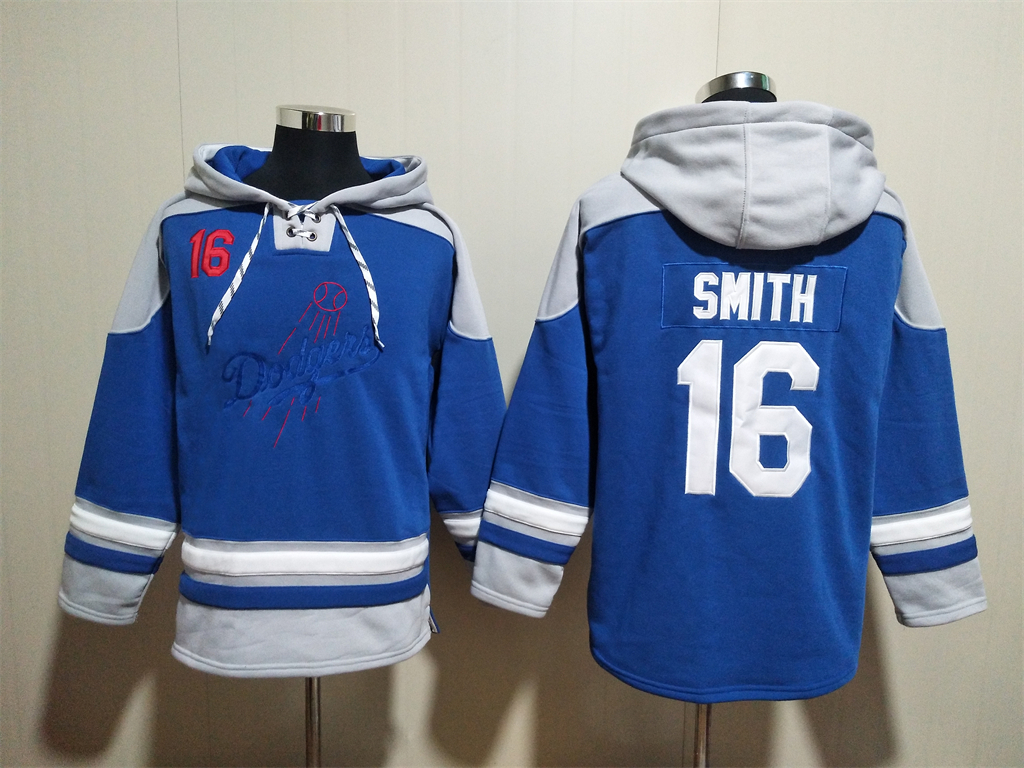 Men's Los Angeles Dodgers #16 Will Smith Blue Ageless Must-Have Lace-Up Pullover Hoodie