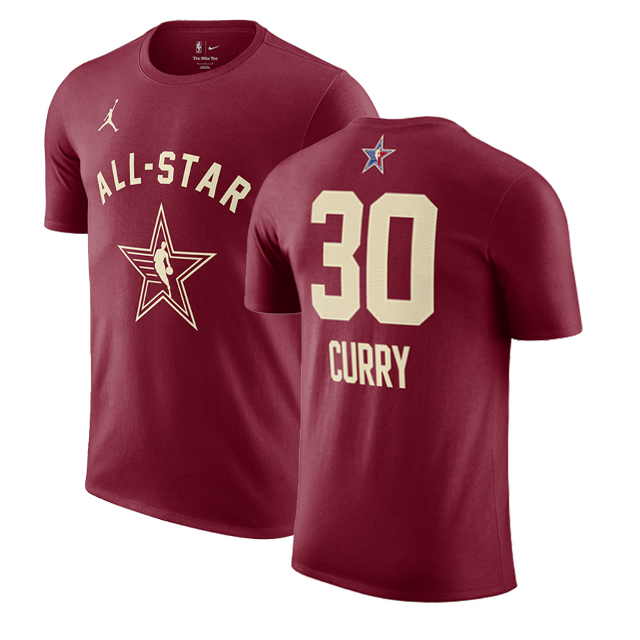 Men's 2024 All-Star #30 Stephen Curry Crimson T-Shirt