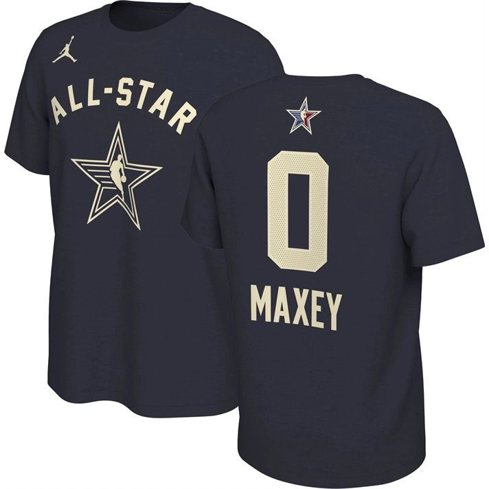 Men's 2024 All-Star #0 Tyrese Maxey Navy T-Shirt