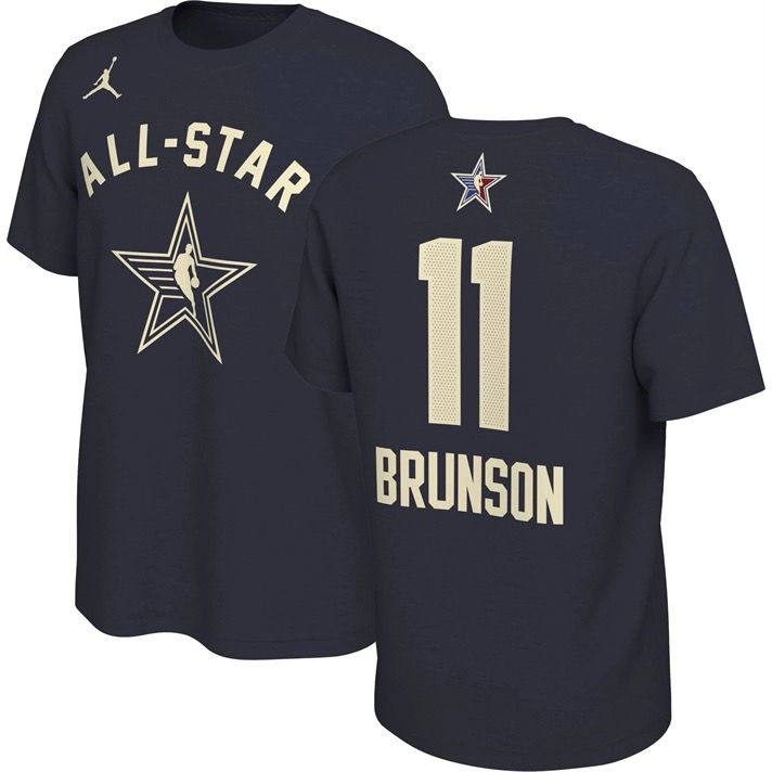 Men's 2024 All-Star #11 Jalen Brunson Navy T-Shirt