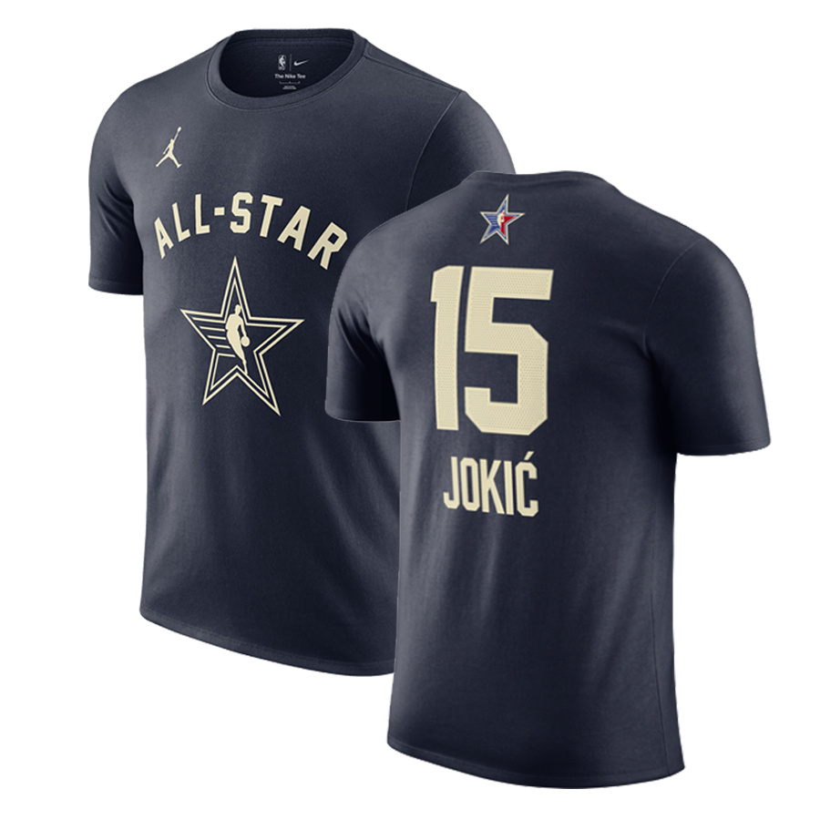 Men's 2024 All-Star #15 Nikola Jokic Navy T-Shirt