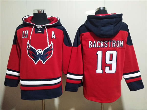 Men's Washington Capitals #19 Nicklas Backstrom Red Ageless Must-Have Lace-Up Pullover Hoodie