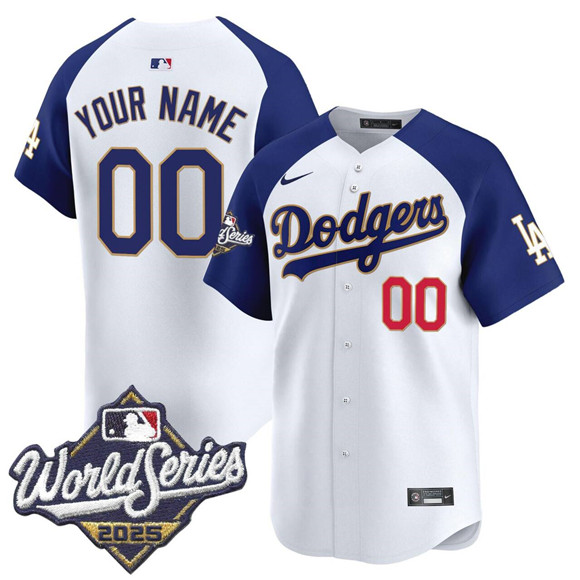 Men's Los Angeles Dodgers ACTIVE PLAYER Custom White Alternate 2025 World Series Gold Trim Vapor Premier Limited Stitched Baseball Jersey Men's Los Angeles Dodgers ACTIVE PLAYER Custom White Alternate 2025 World Series Gold Trim Vapor Premier Limited Stitched Baseball Jersey