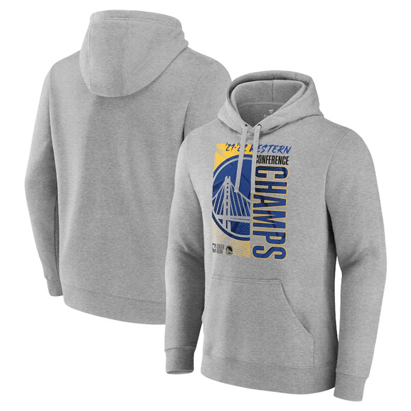 Men's Golden State Warriors 2022 Heathered Gray Western Conference Champions Locker Room Pullover Hoodie