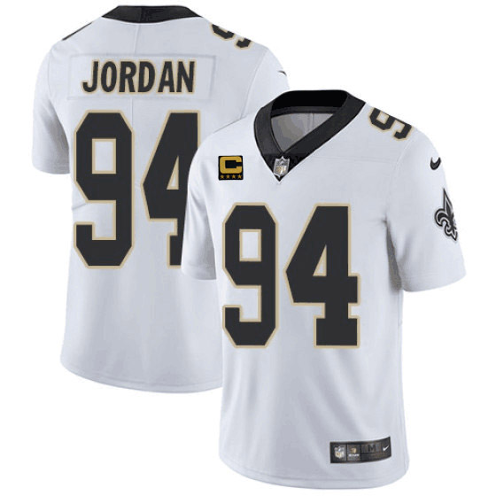 Men's New Orleans Saints #94 Cameron Jordan 2022 White With 4-star C Patch Stitched Jersey