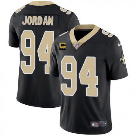 Men's New Orleans Saints #94 Cameron Jordan 2022 Black With 4-star C Patch Stitched Jersey
