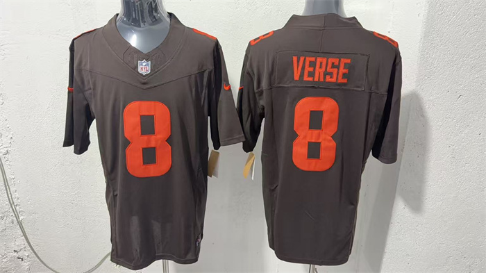 Men's Cleveland Browns #8 Jared Verse Brown 2026 Vapor Limited Stitched Football Jersey
