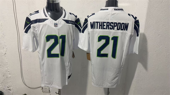 Men's Seattle Seahawks #21 Devon Witherspoon White 2026 F.U.S.E. Vapor Untouchable Limited Stitched Football Jersey