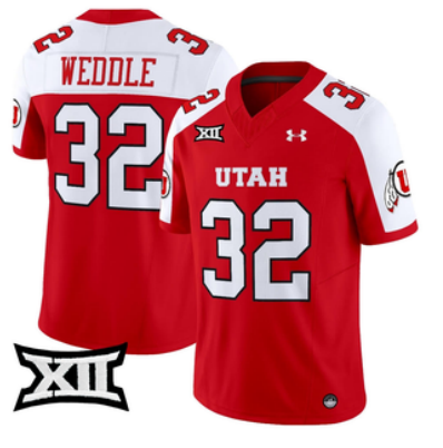 Men's Utah Utes ACTIVE PLAYER Custom Red 2025 Vapor Limited Stitched Football Jersey