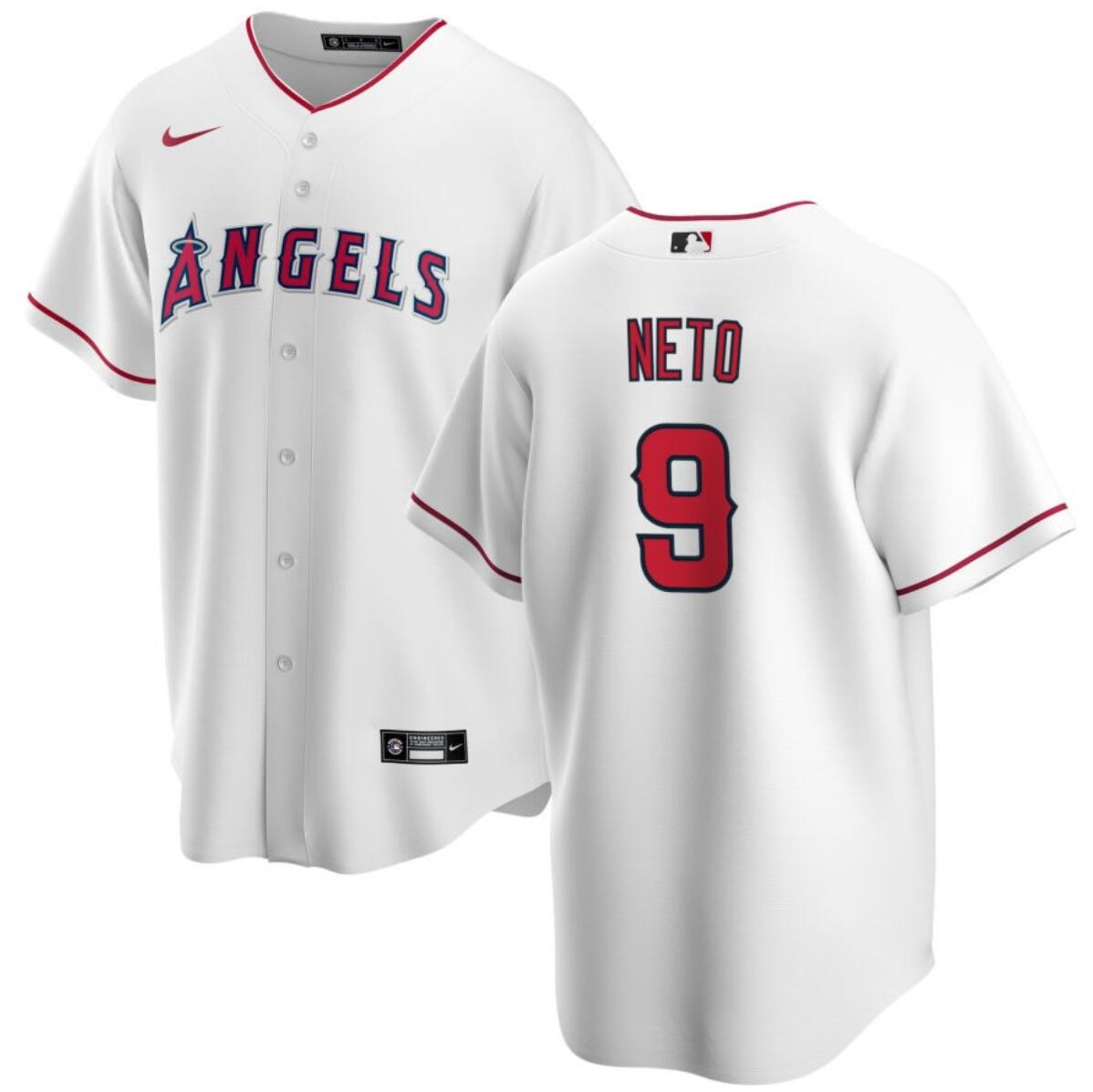 Men's Los Angeles Angels #9 Zach Neto White Cool Base Stitched Baseball Jersey
