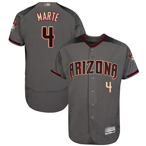 Diamondbacks #4 Ketel Marte Gray Flexbase Authentic Collection Stitched MLB Jersey