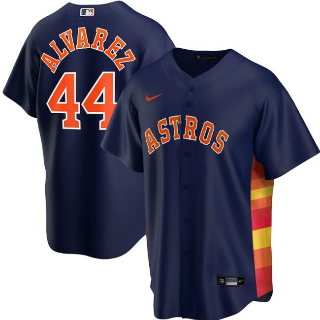 Men's Houston Astros #44 Yordan Alvarez Navy MLB Cool Base Stitched Jersey