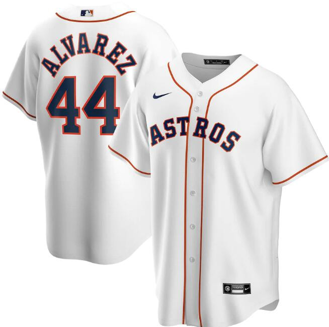 Men's Houston Astros #44 Yordan Alvarez White MLB Cool Base Stitched Jersey