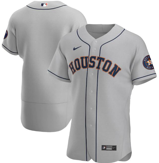 Men's Houston Astros Blank Grey MLB Flex Base Stitched Jersey