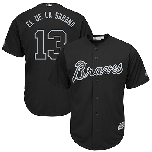 Braves #13 Ronald Acuna Jr. Black "El de la Sabana" Players Weekend Cool Base Stitched MLB Jersey