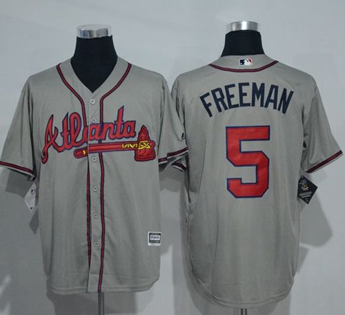 Braves #5 Freddie Freeman Grey New Cool Base Stitched MLB Jersey