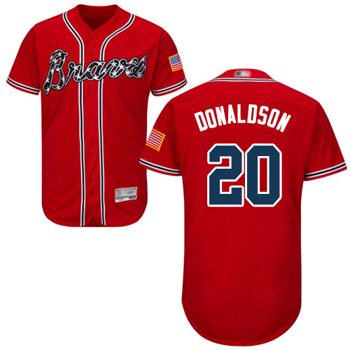 Braves #20 Josh Donaldson Red Flexbase Authentic Collection Stitched MLB Jersey