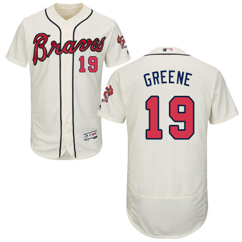 Braves #19 Shane Greene Cream Flexbase Authentic Collection Stitched MLB Jersey