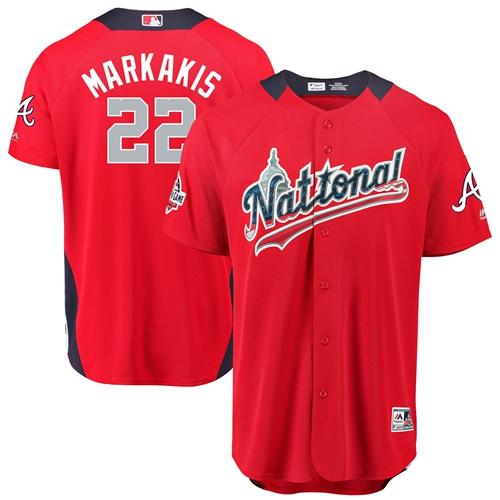 Braves #22 Nick Markakis Red 2018 All-Star National League Stitched MLB Jersey
