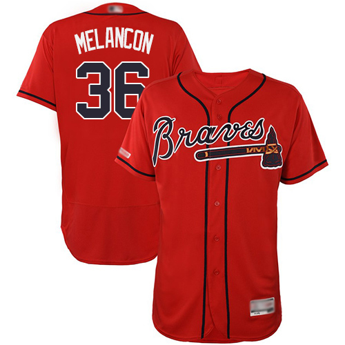 Braves #36 Mark Melancon Red Flexbase Authentic Collection Stitched MLB Jersey