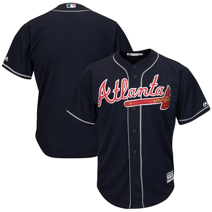 Braves Blank Navy 2019 Alternate Official Cool Base Stitched MLB Jersey