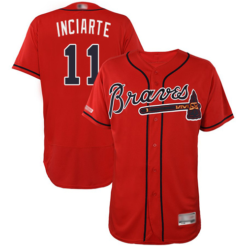 Braves #11 Ender Inciarte Red Flexbase Authentic Collection Stitched MLB Jersey