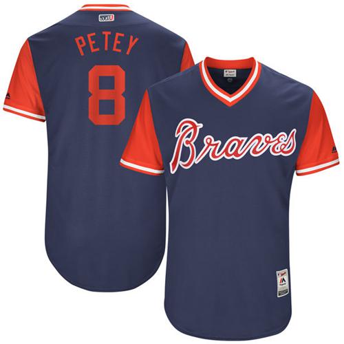 Braves #8 Jace Peterson Navy "Petey" Players Weekend Authentic Stitched MLB Jersey