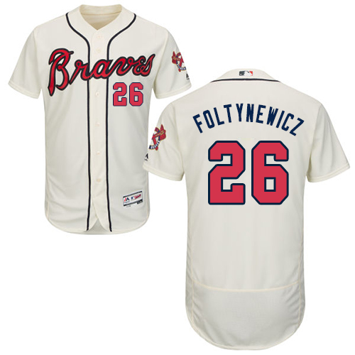 Braves #26 Mike Foltynewicz Cream Flexbase Authentic Collection Stitched MLB Jersey